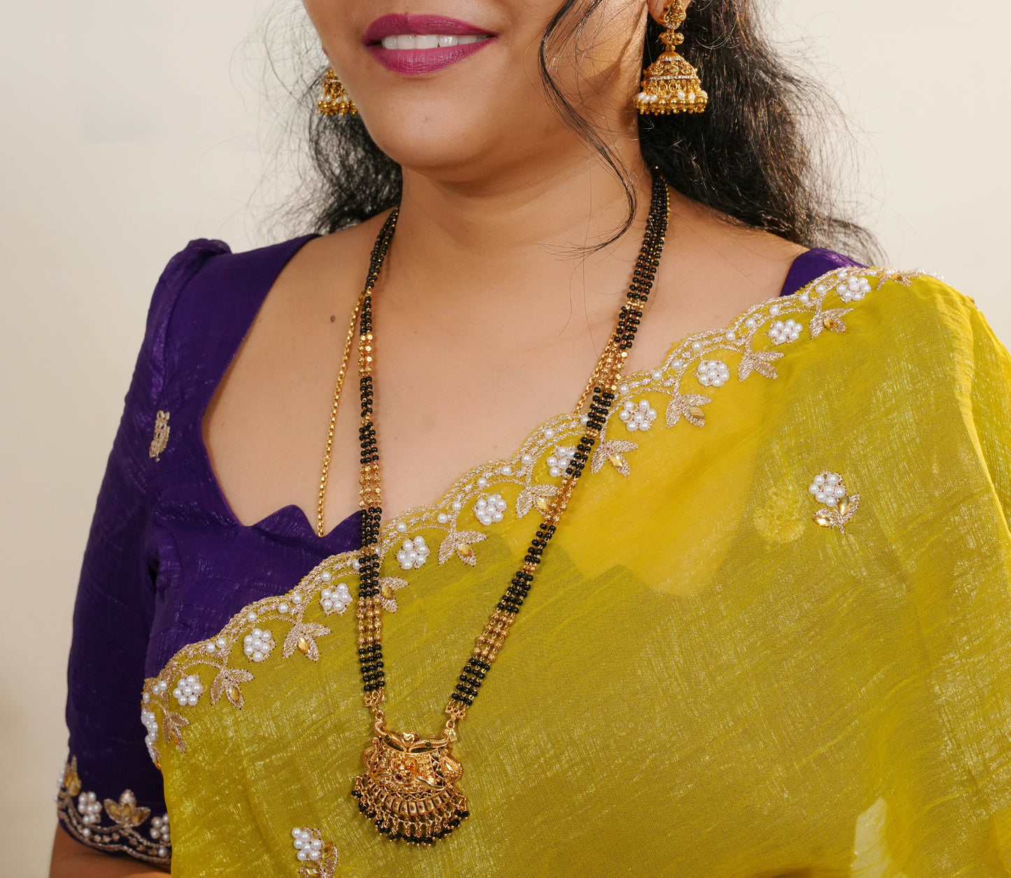 Long black beads-SLS46J