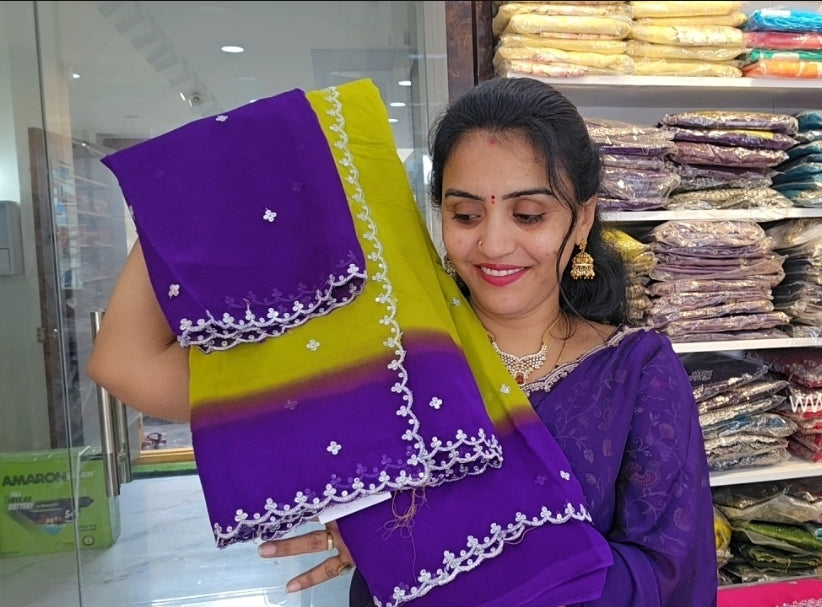 Saree un stiched blouse SLS 81
