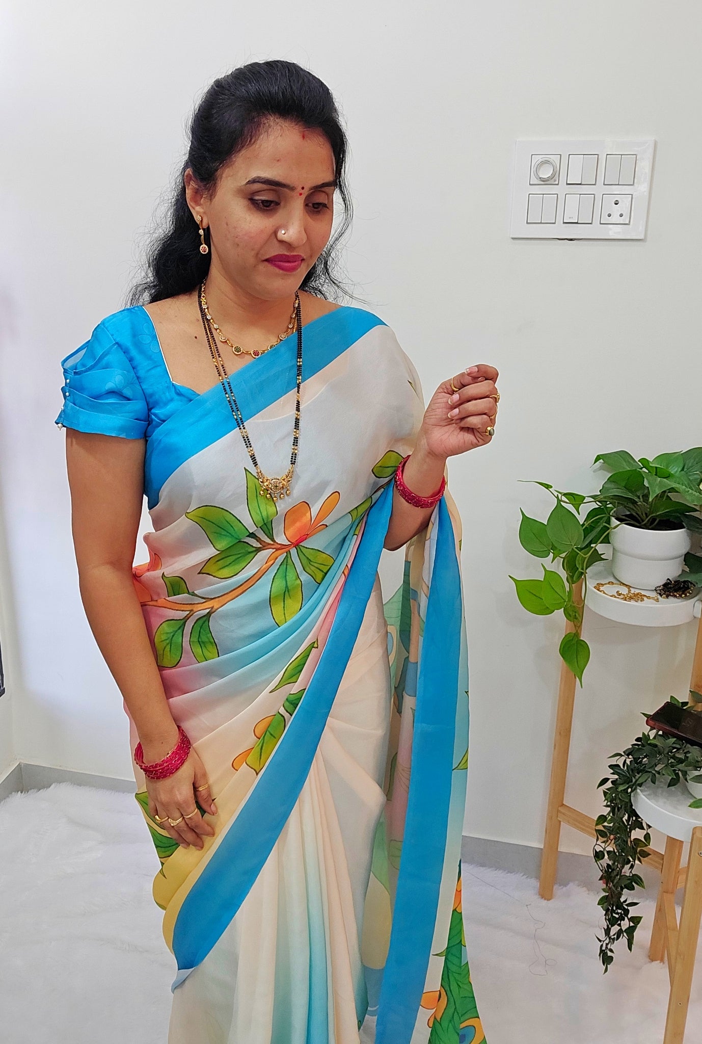 Saree un stiched blouse code SLS 353