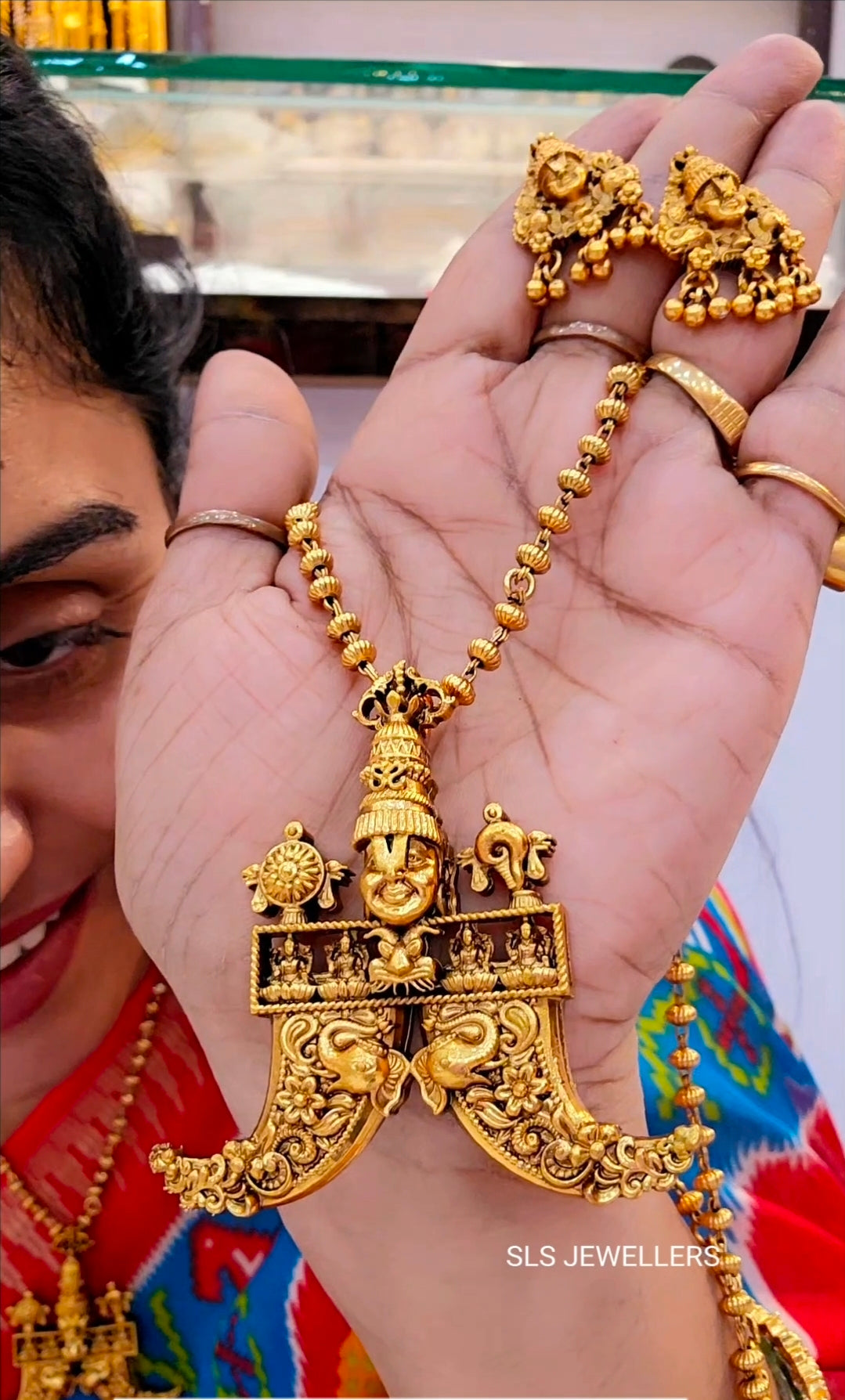 Govinda mala with earinges code SLS 108J