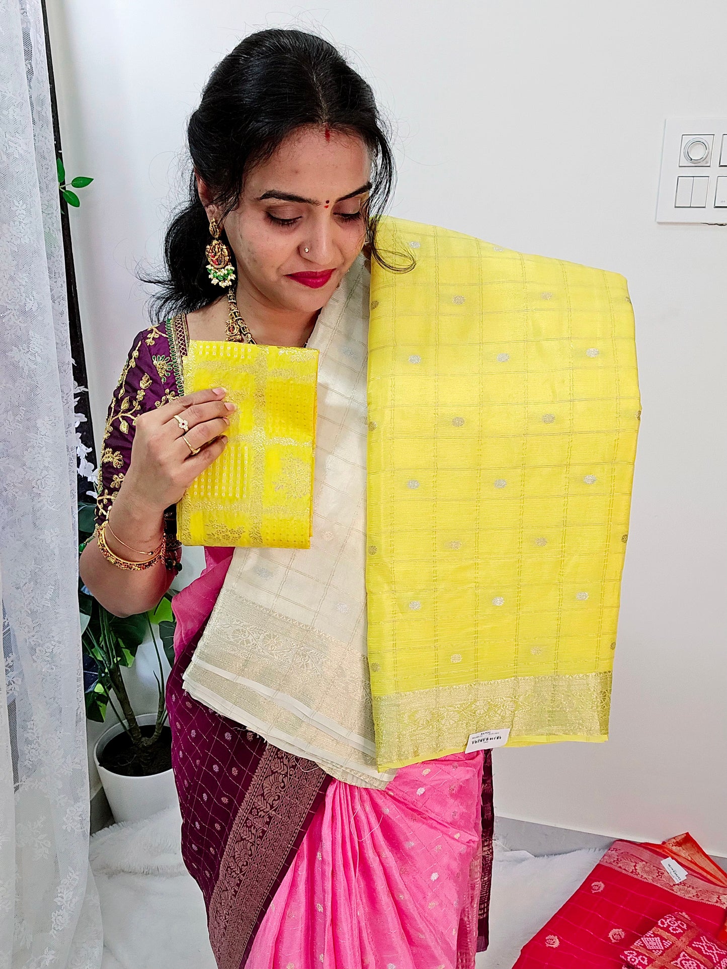 Saree un stiched blouse code SLS 438