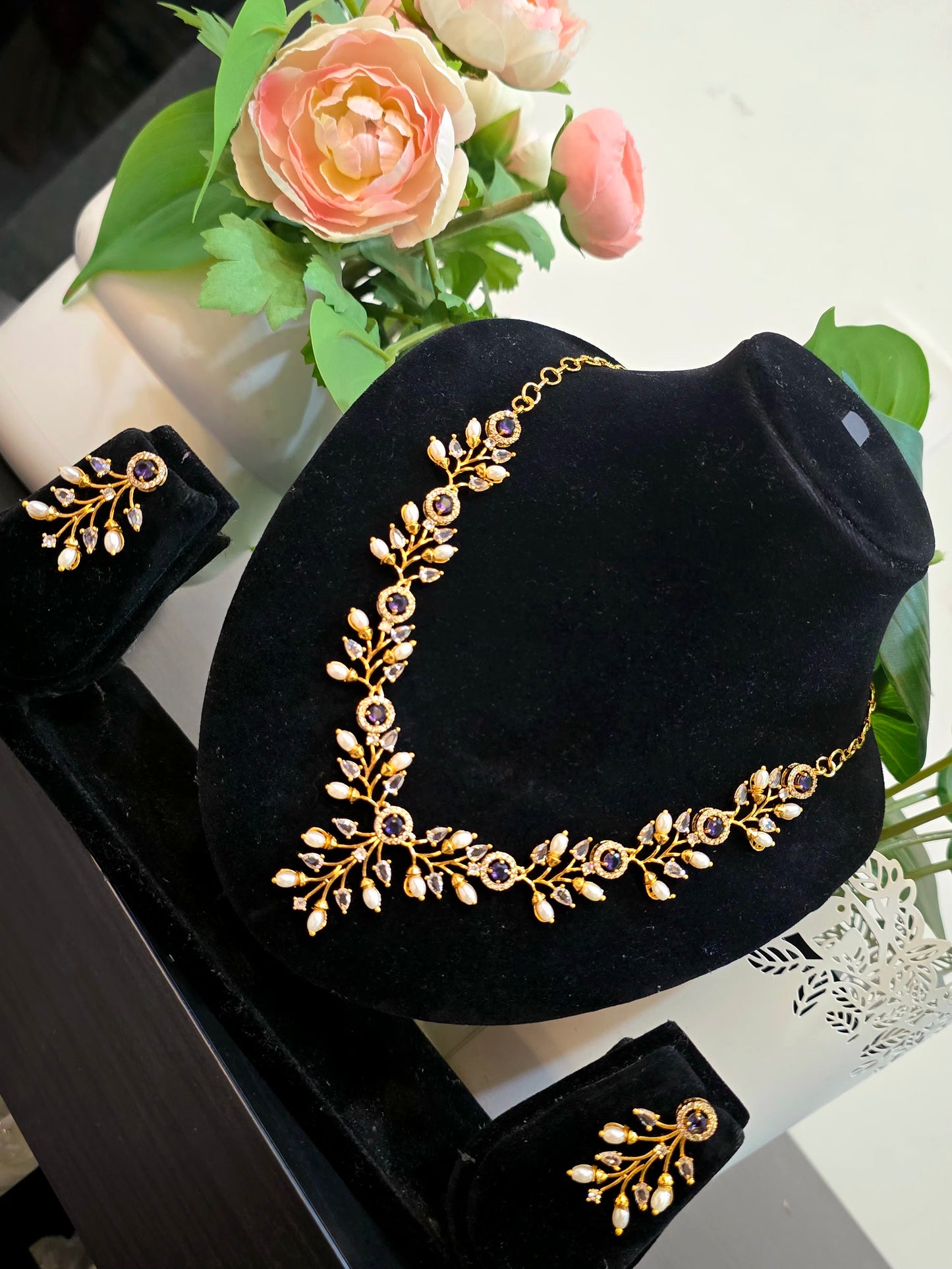 Purpul Neck set with earinges code SLS 396J