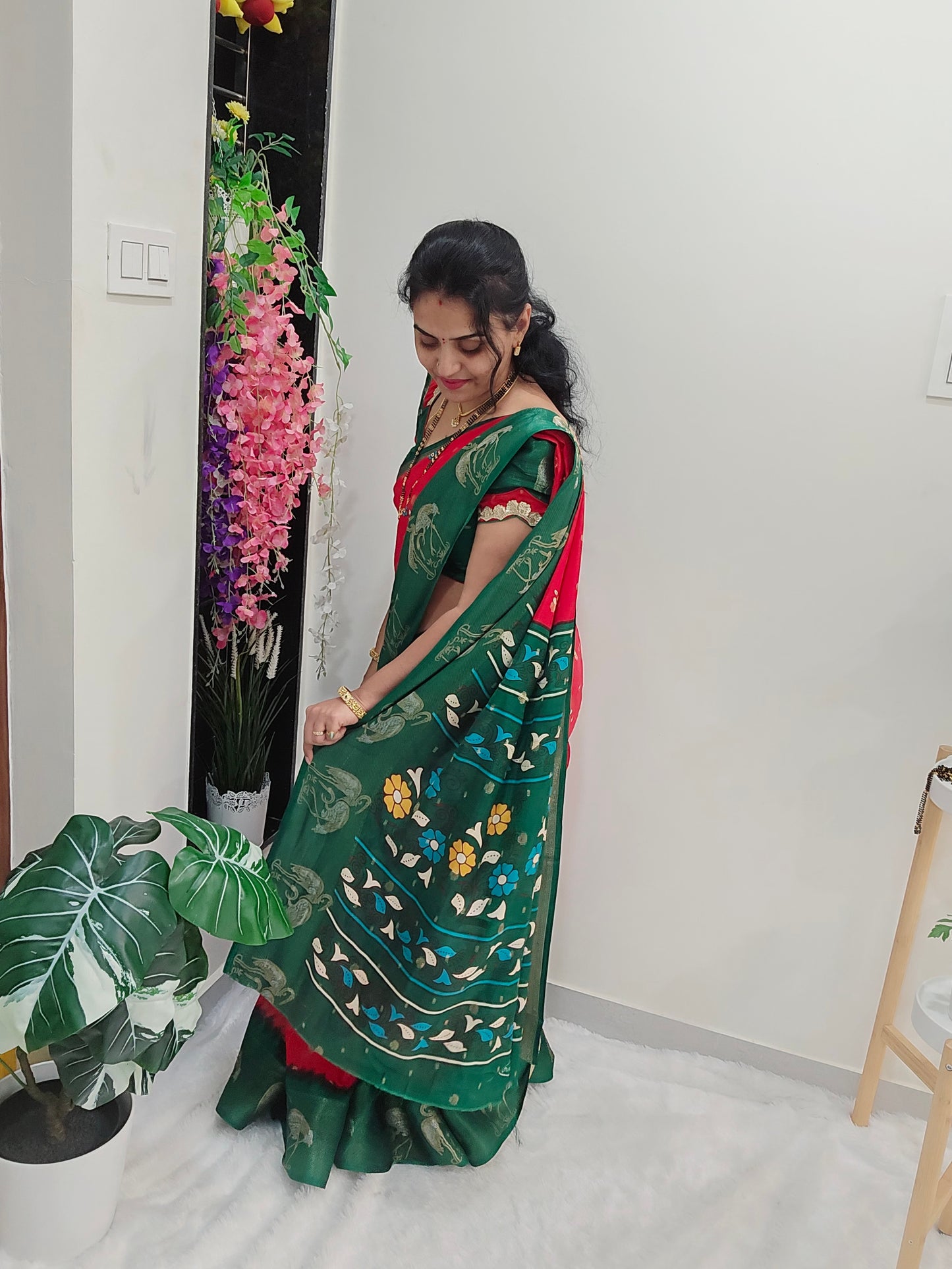 Saree un stiched blouse Code SLS 244