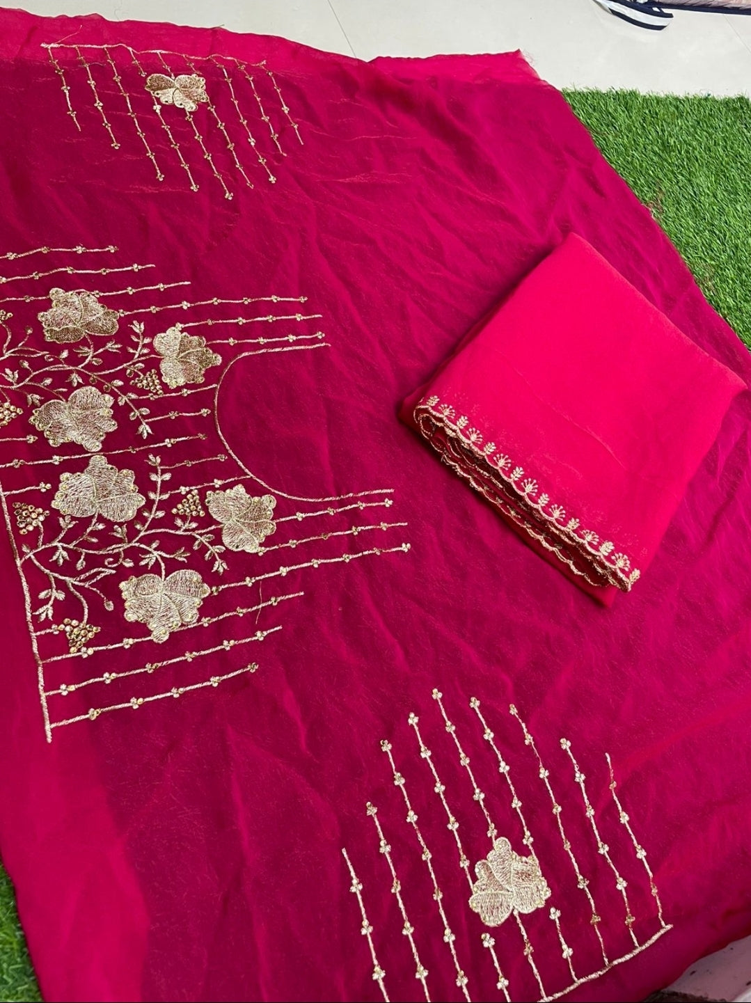 Code SLS215 saree un stiched blouse