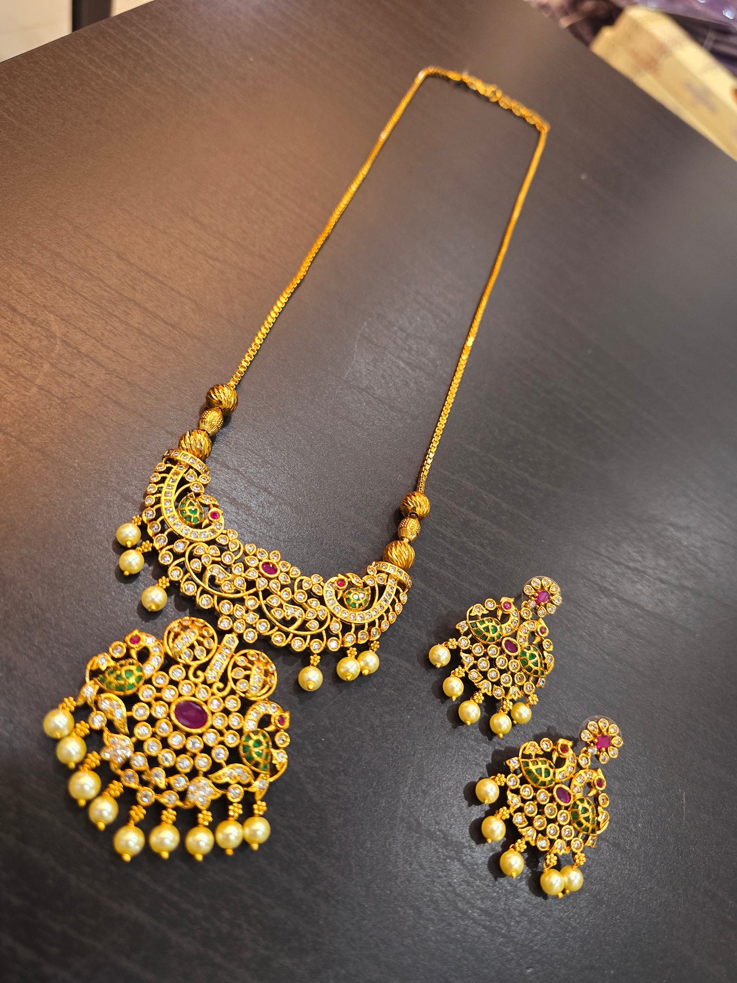 Long set with earrings 343J