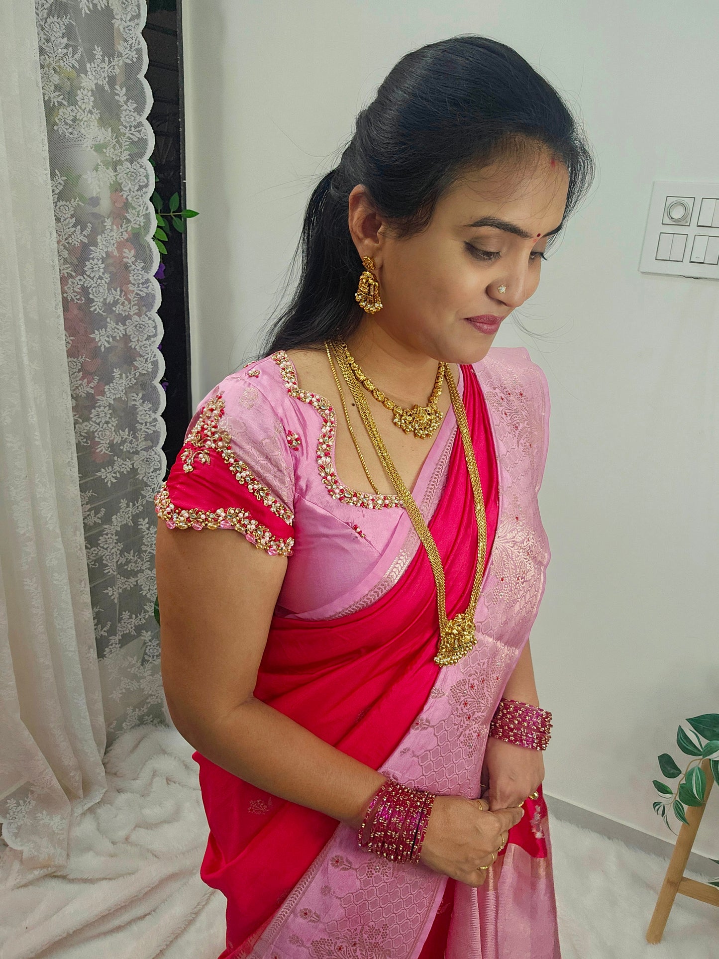 Saree un stiched blouse code SLS 587