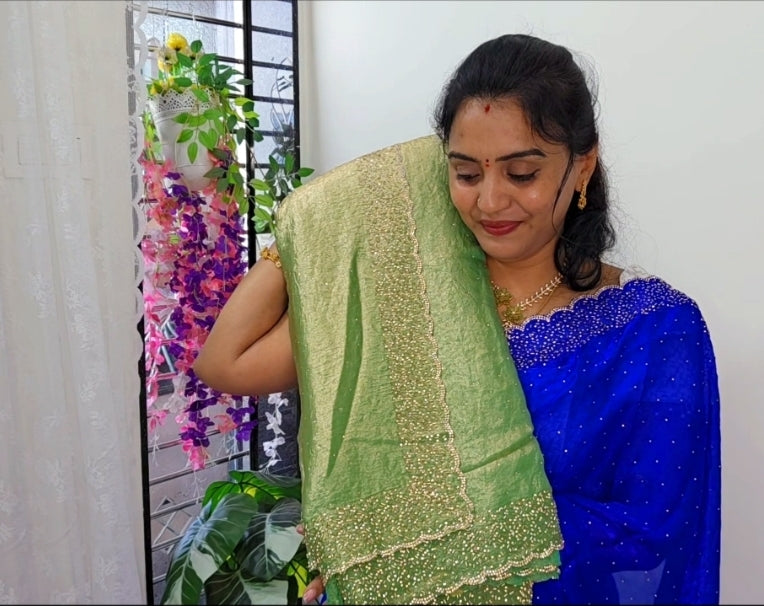 Saree un stiched blouse code SLS 460
