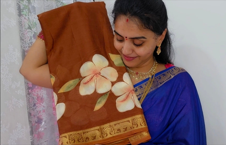 Saree un stiched blouse code SLS 679