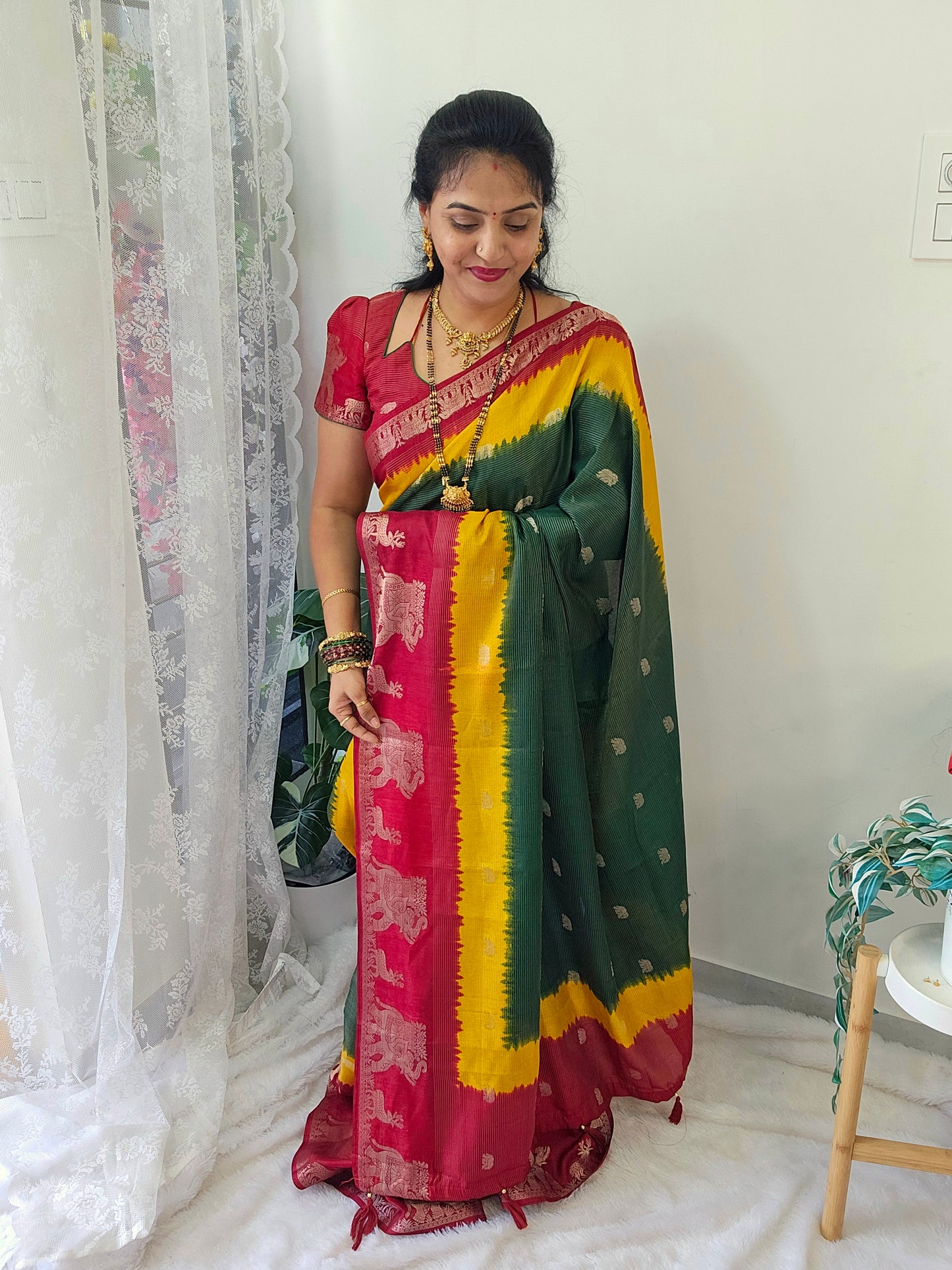 Saree un stiched blouse code SLS 534