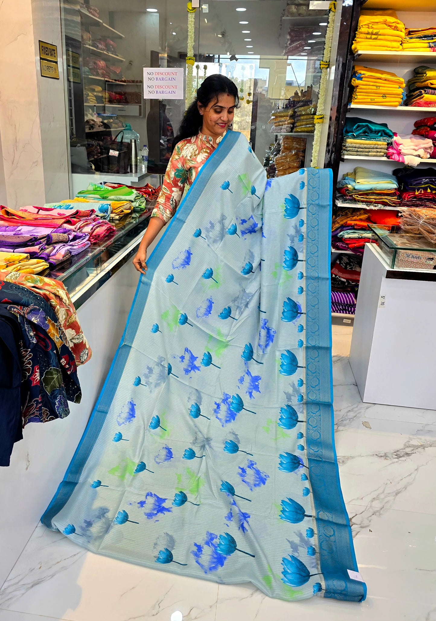 Code SLS 210 saree un stiched blouse