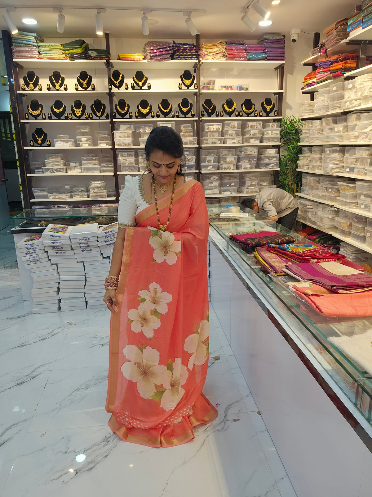 Saree un stiched blouse code SLS 730