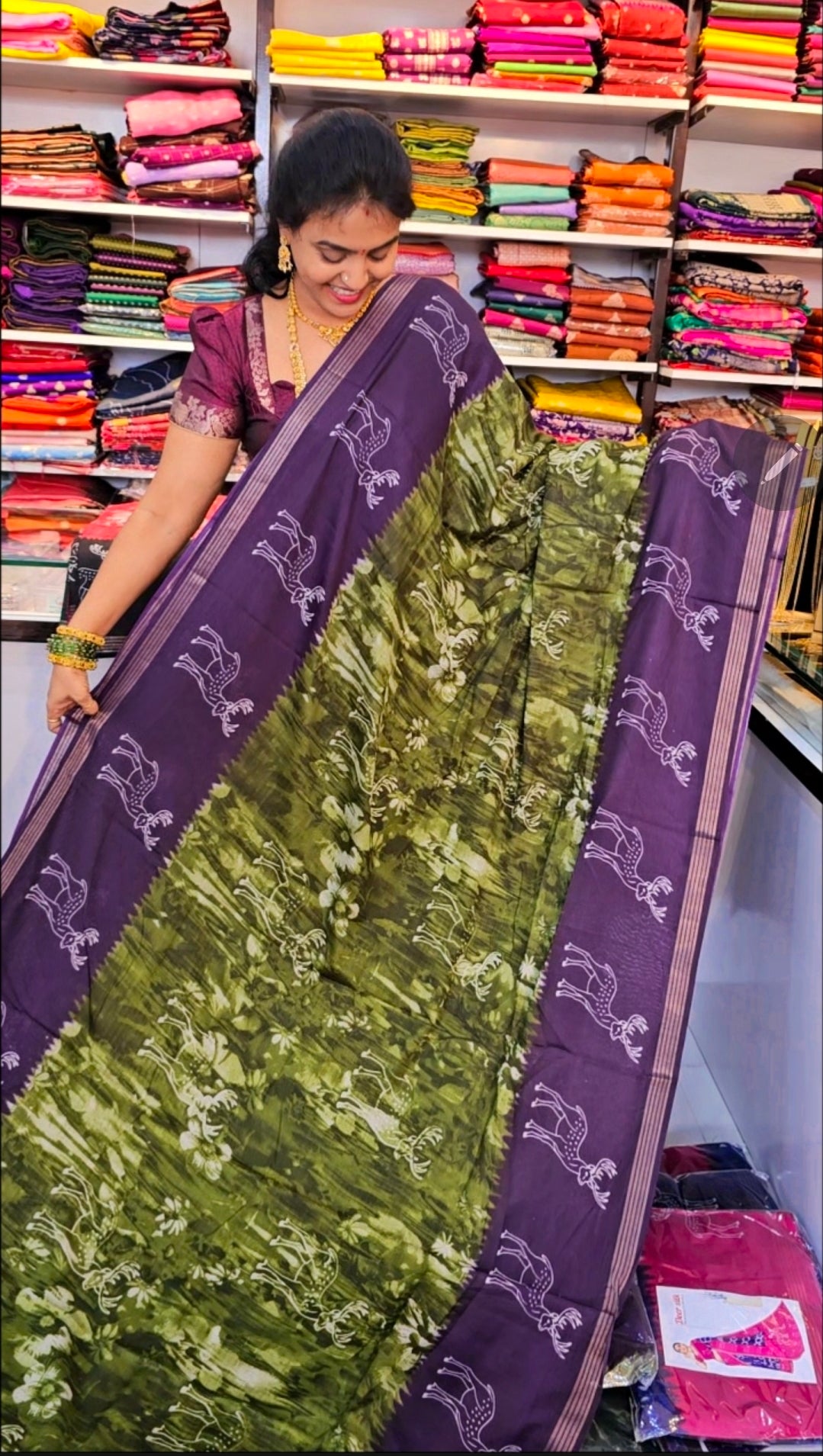 Saree un stiched blouse code SLS 214