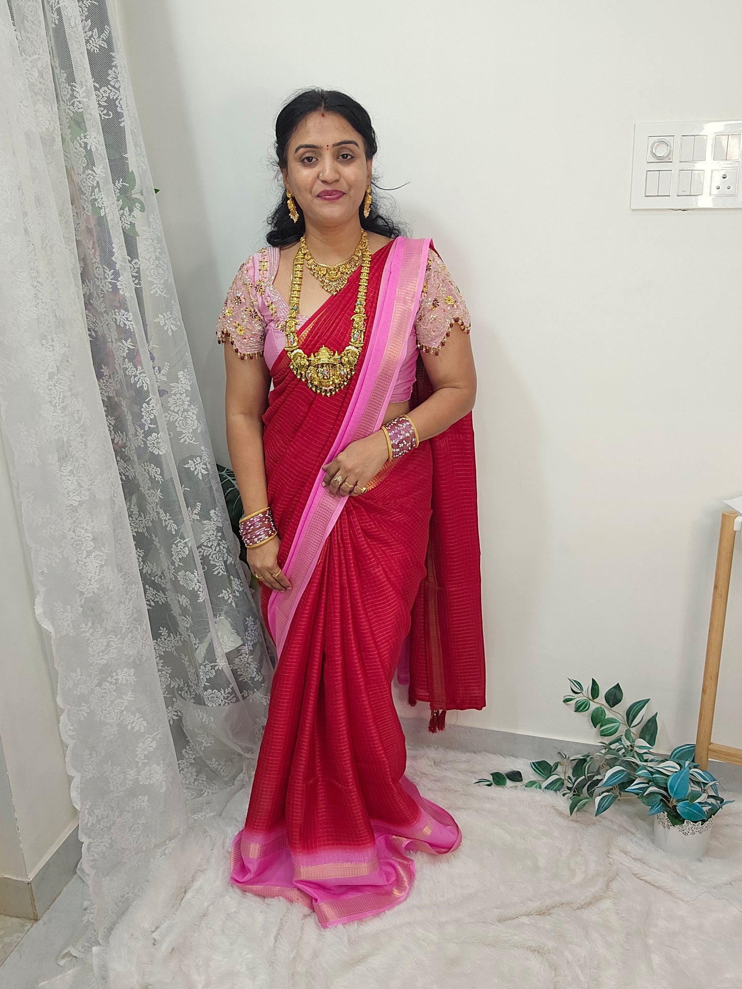 Saree un stiched blouse code SLS 496