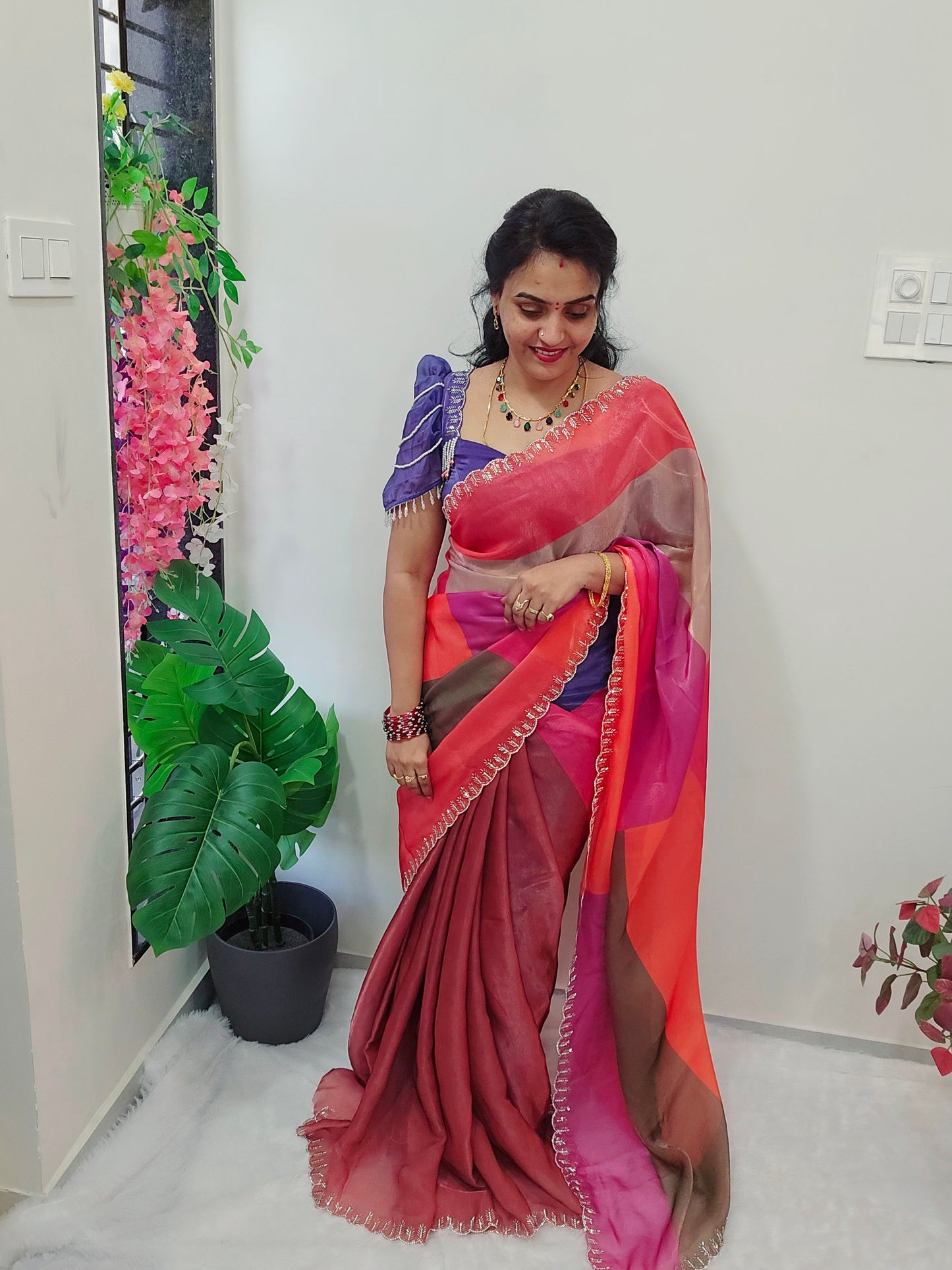 Saree un stiched blouse code SLS 298