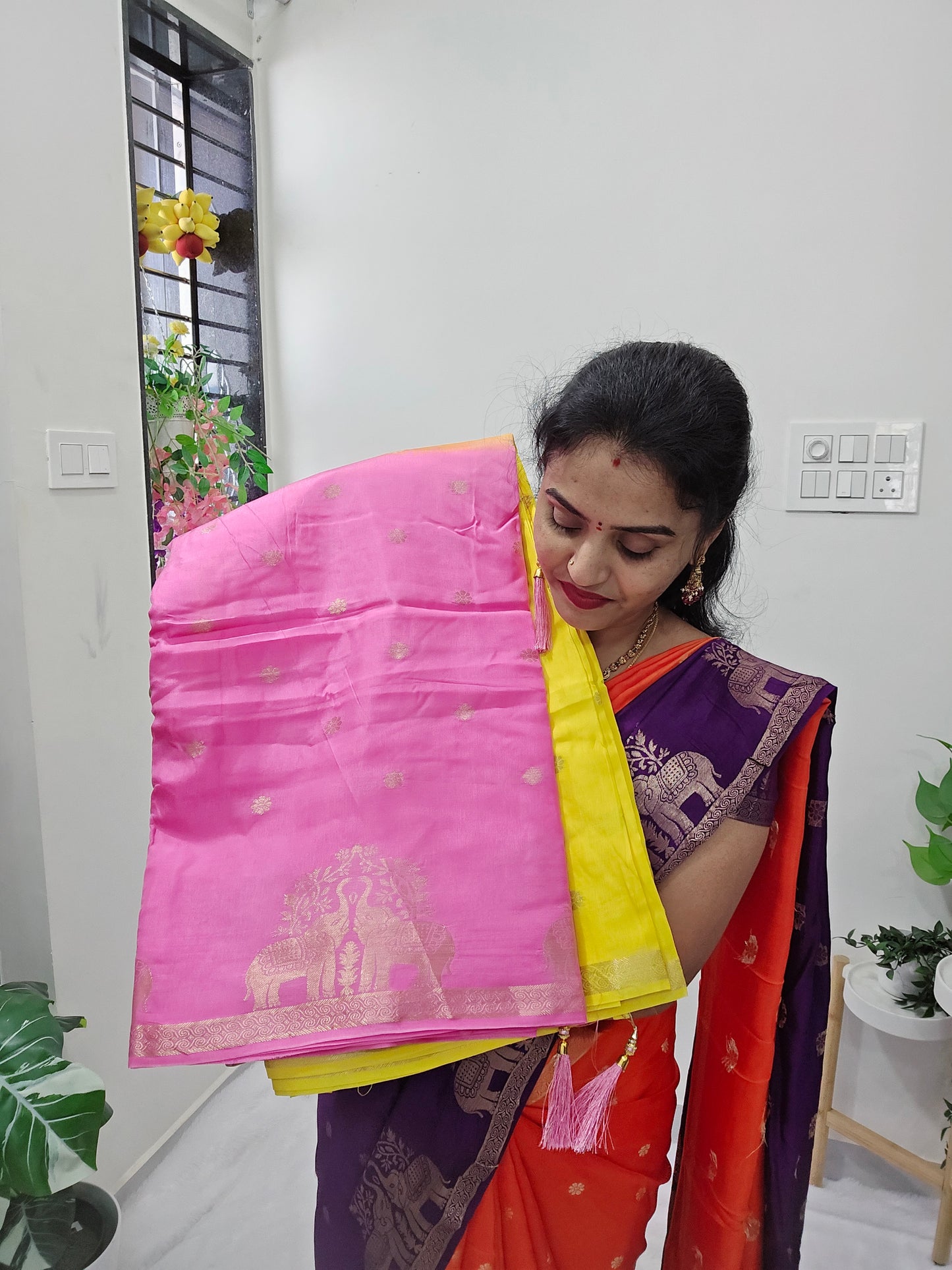 Saree un stiched blouse code SLS 375
