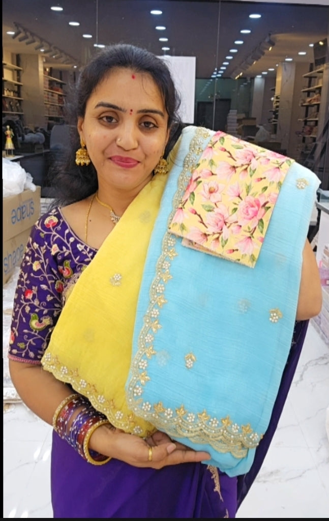 Saree un stiched blouse Code - SLS 82