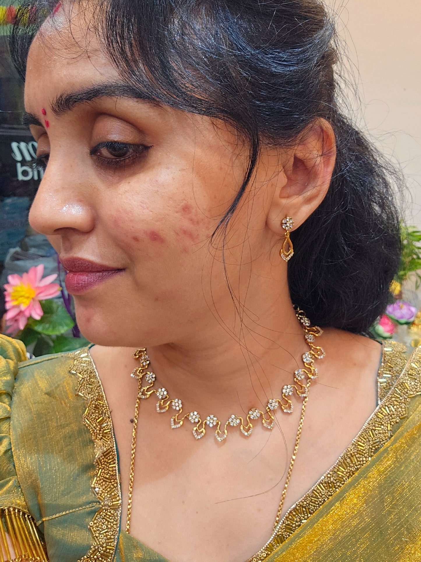 Neck set with earrings - SLS88J