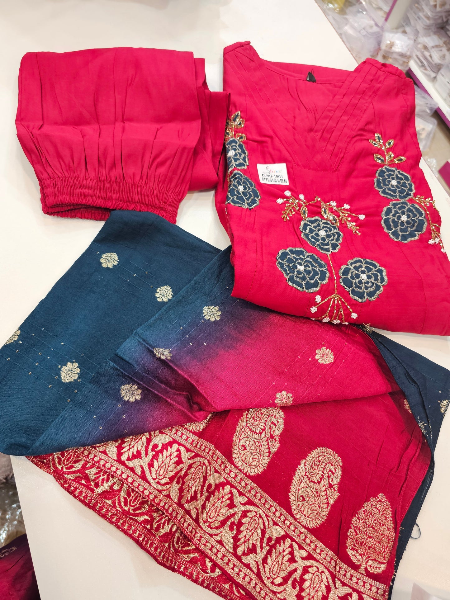 3 peace kurthi set Code SLS 278