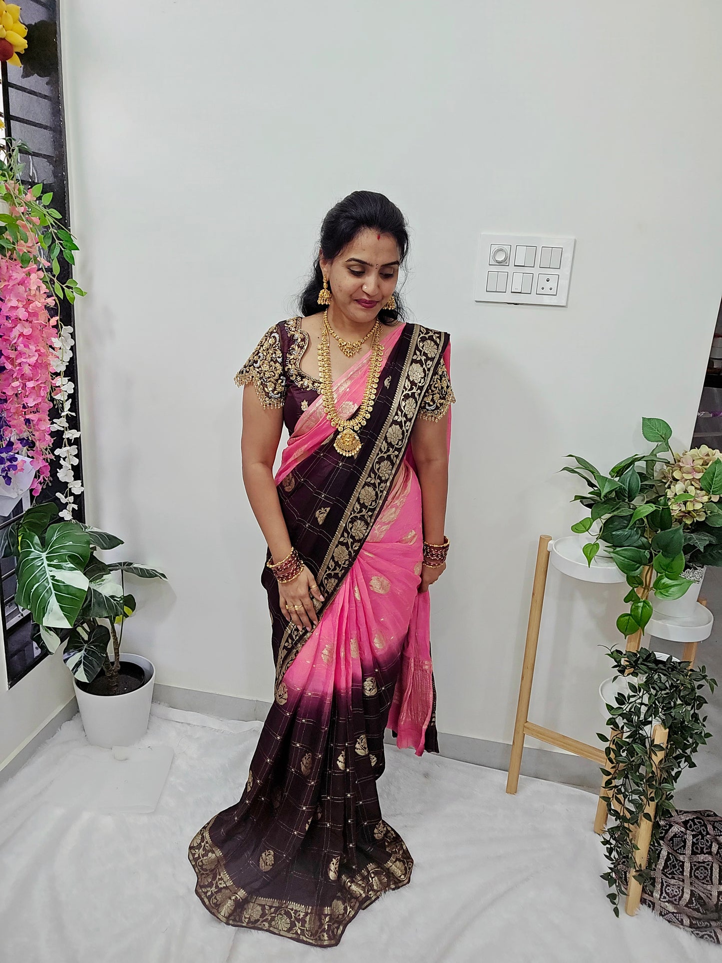 Saree un stiched blouse code SLS 434