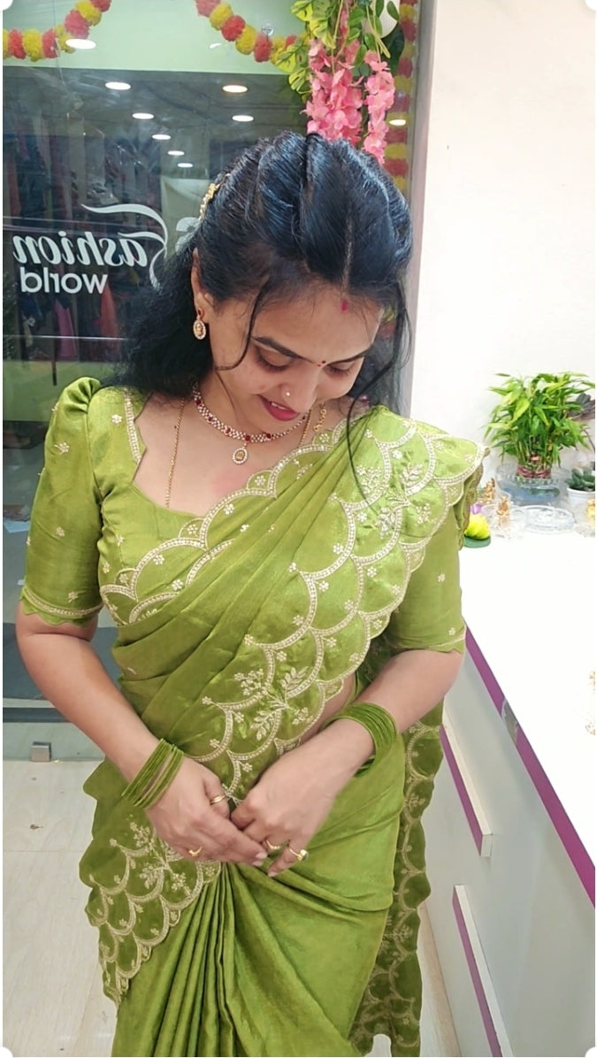 Saree un stiched blouse SLS62