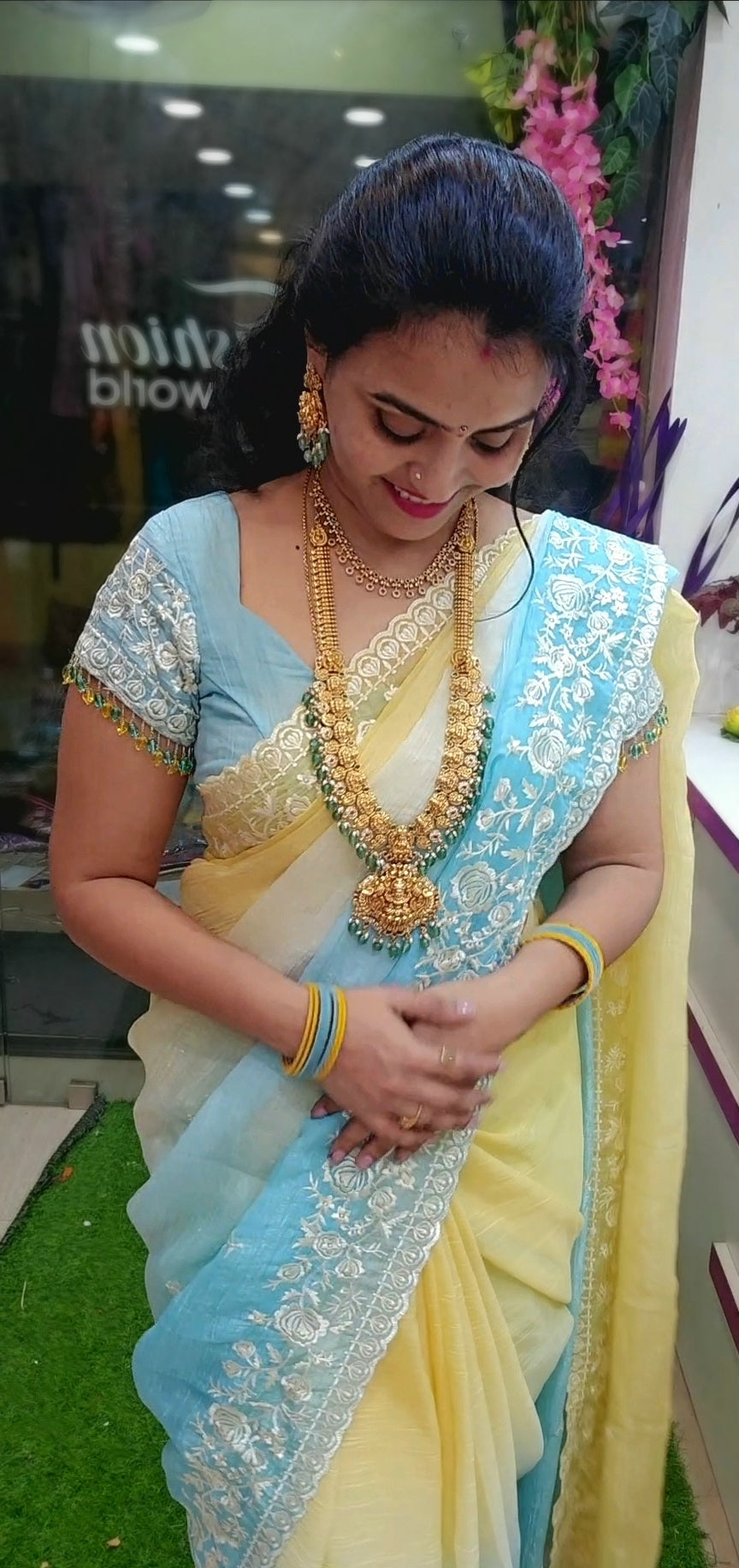 Saree un stitched blouse-SLS67