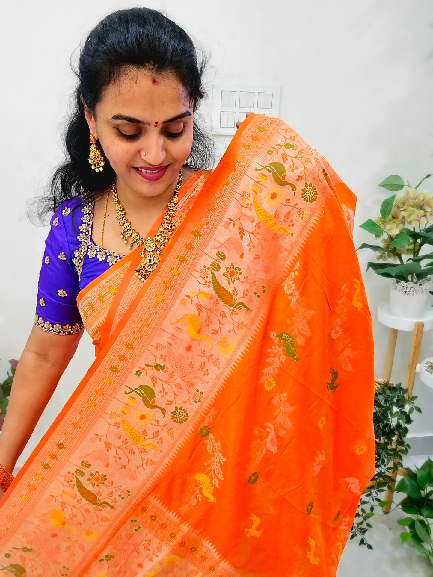 Code SLS 214 saree un stiched blouse