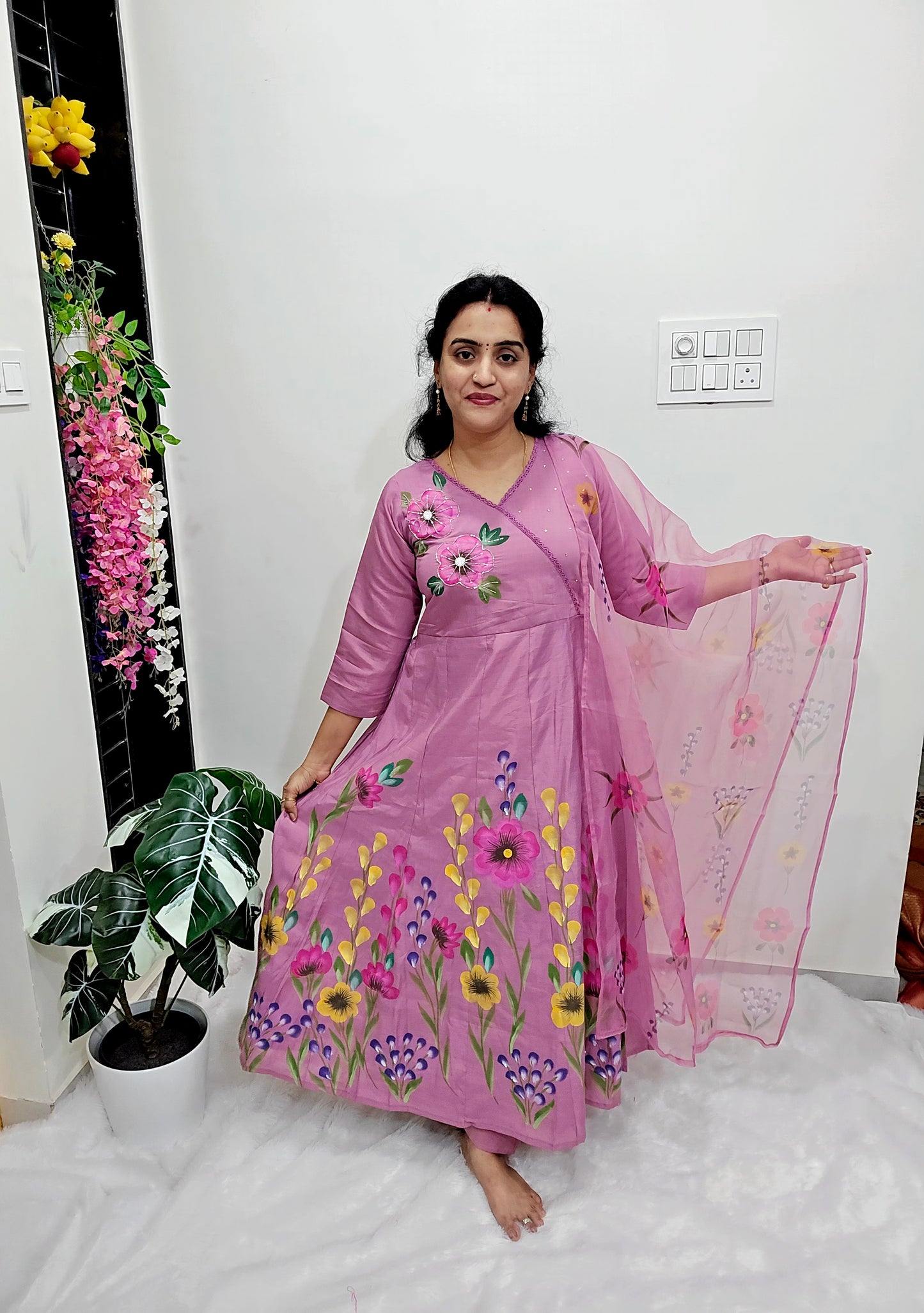 hand paint 3 peace kurthi set Code SLS 374