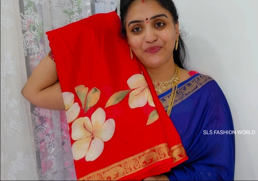 Saree un stiched blouse code SLS 679