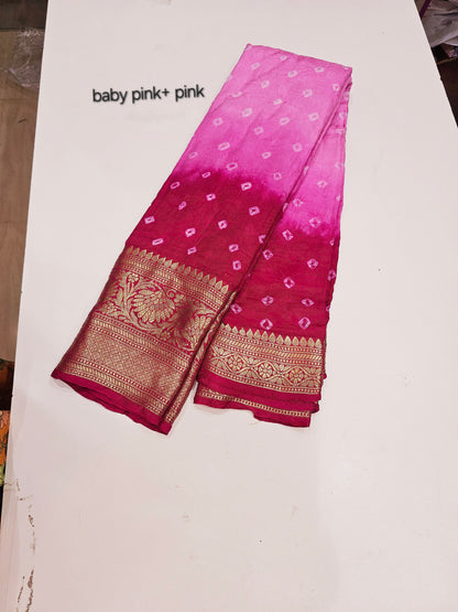 Viscose Kanchipuram Bandhani Sarees - SLS14