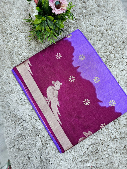 Mushroom silk sarees-SLS53