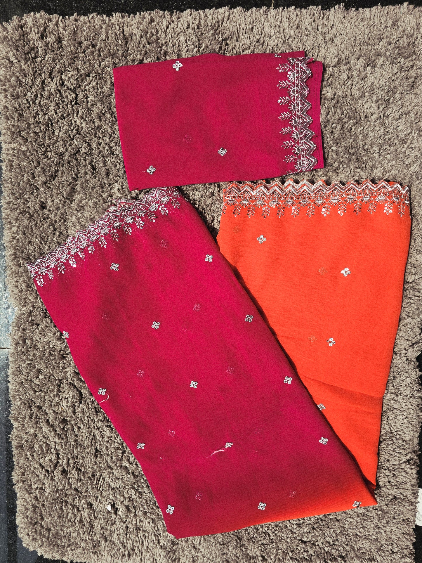 3D georgette cut work saree -SLS41