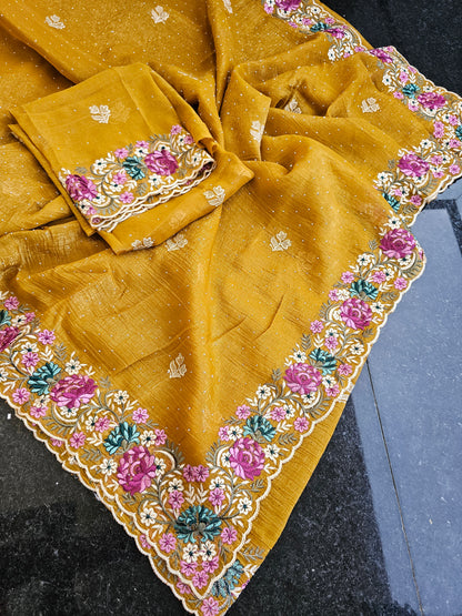 Crunchi crush saree-SLS58