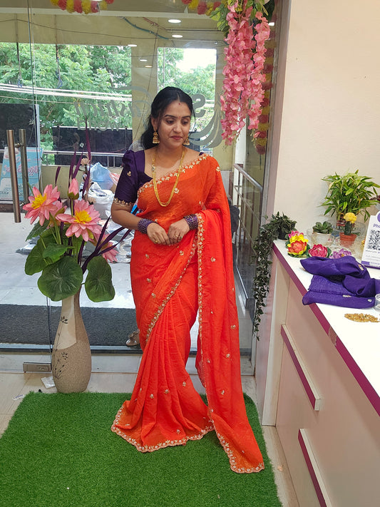 Saree un stiched blouse - SLS73