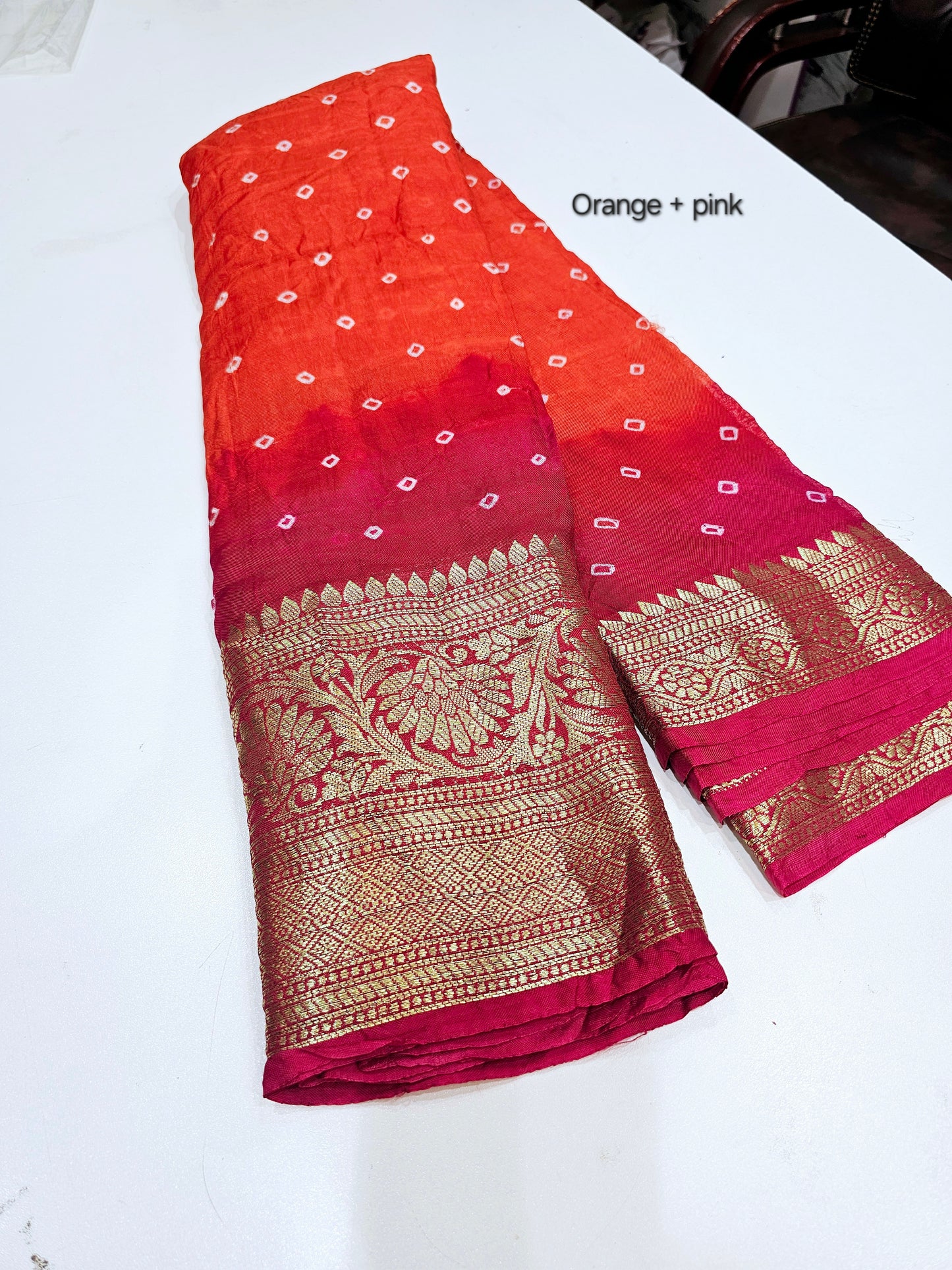 Viscose Kanchipuram Bandhani Sarees - SLS14