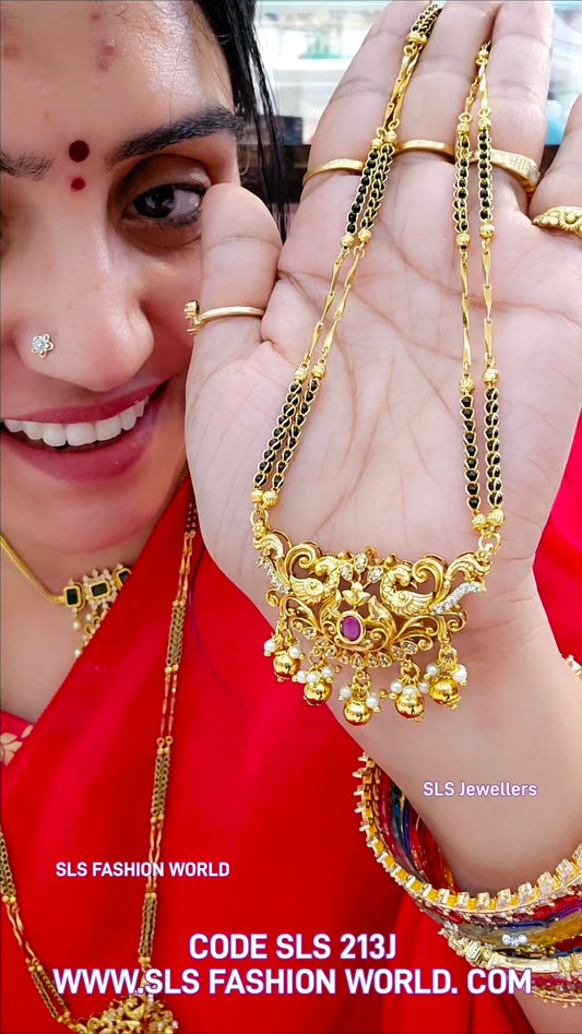 Long Black beads code SLS 213J