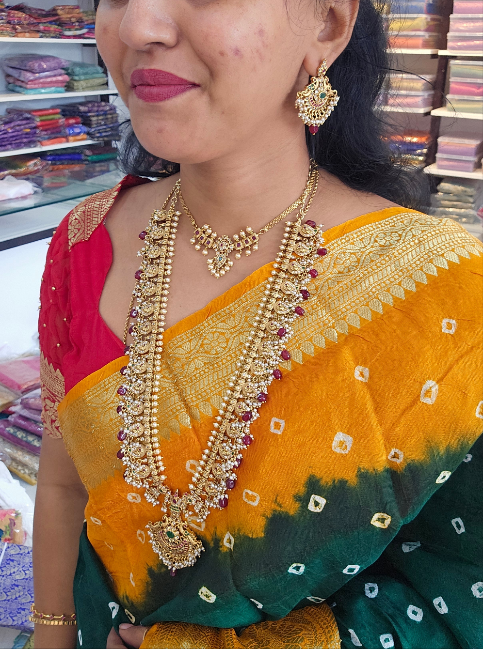 Long neck set with earrings SLS 99j