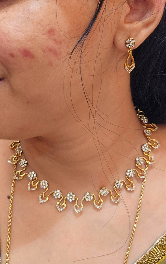 Neck set with earrings - SLS88J