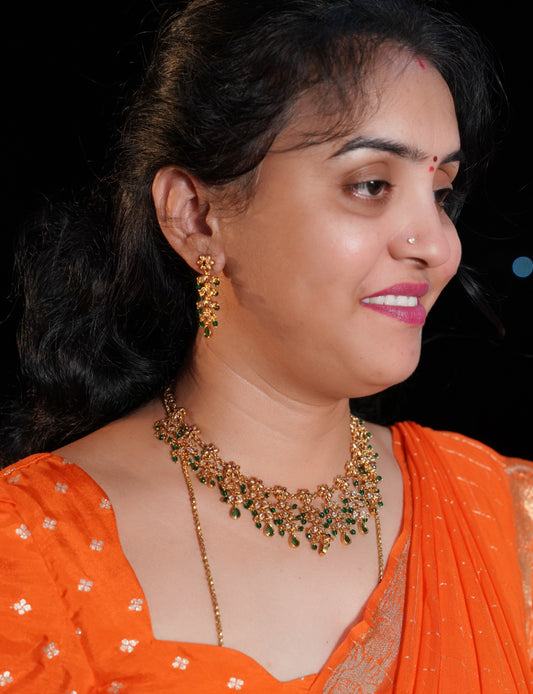 Neck set with earrings -SLS55J