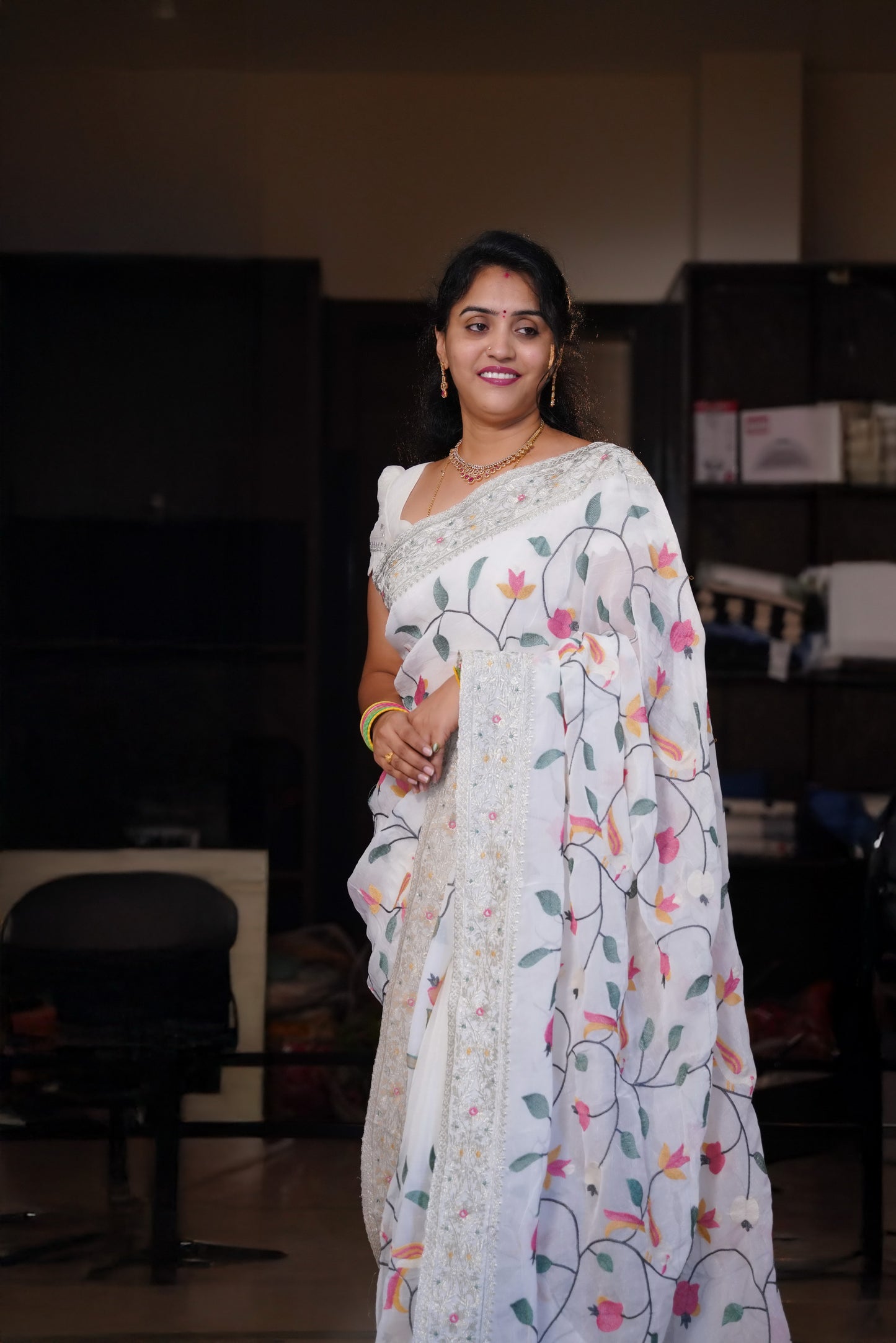 Glass tissue saree-SLS49