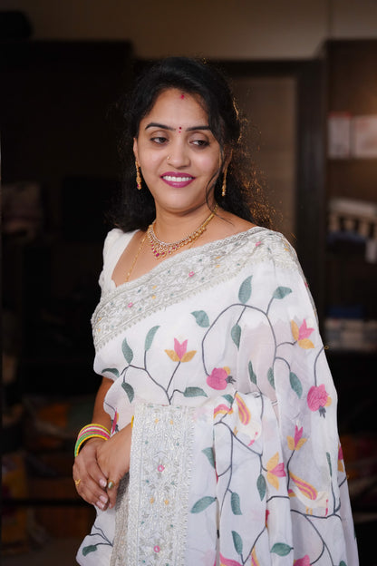 Glass tissue saree-SLS49