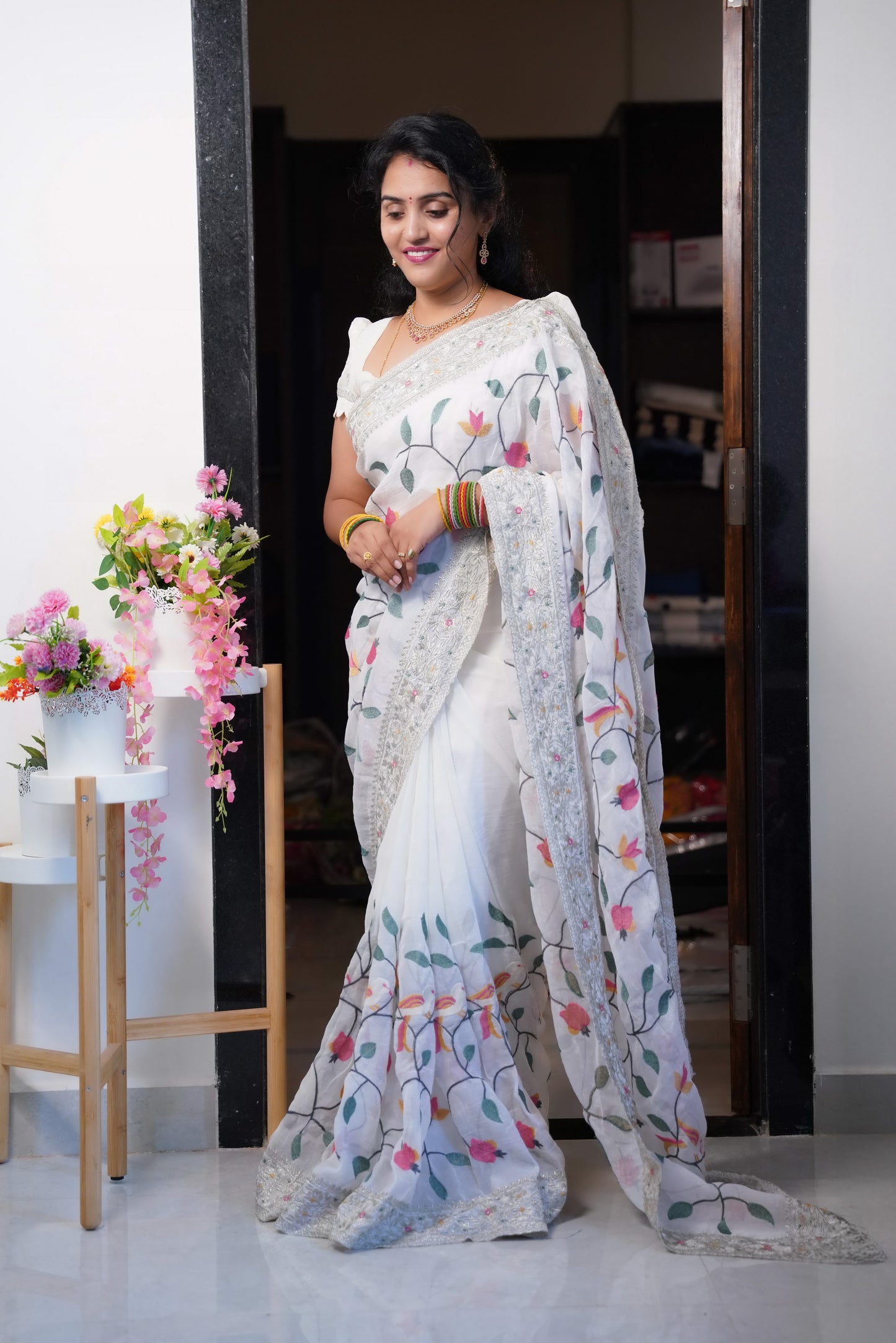 Glass tissue saree-SLS49