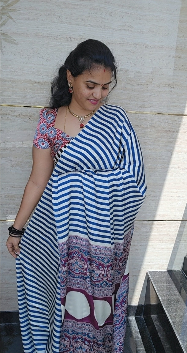 Ajrakh sarees : SLS37