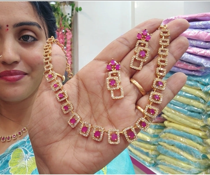 Neck set with earrings-SLS62J