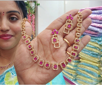 Neck set with earrings-SLS62J
