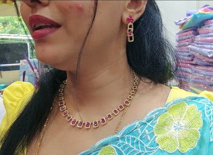 Neck set with earrings-SLS62J
