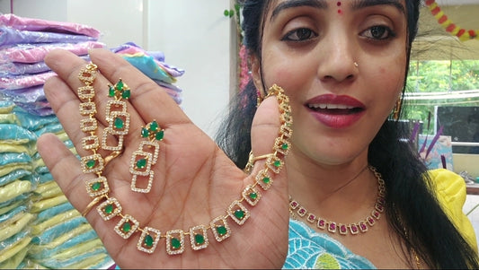 Neck set with earrings-SLS62J