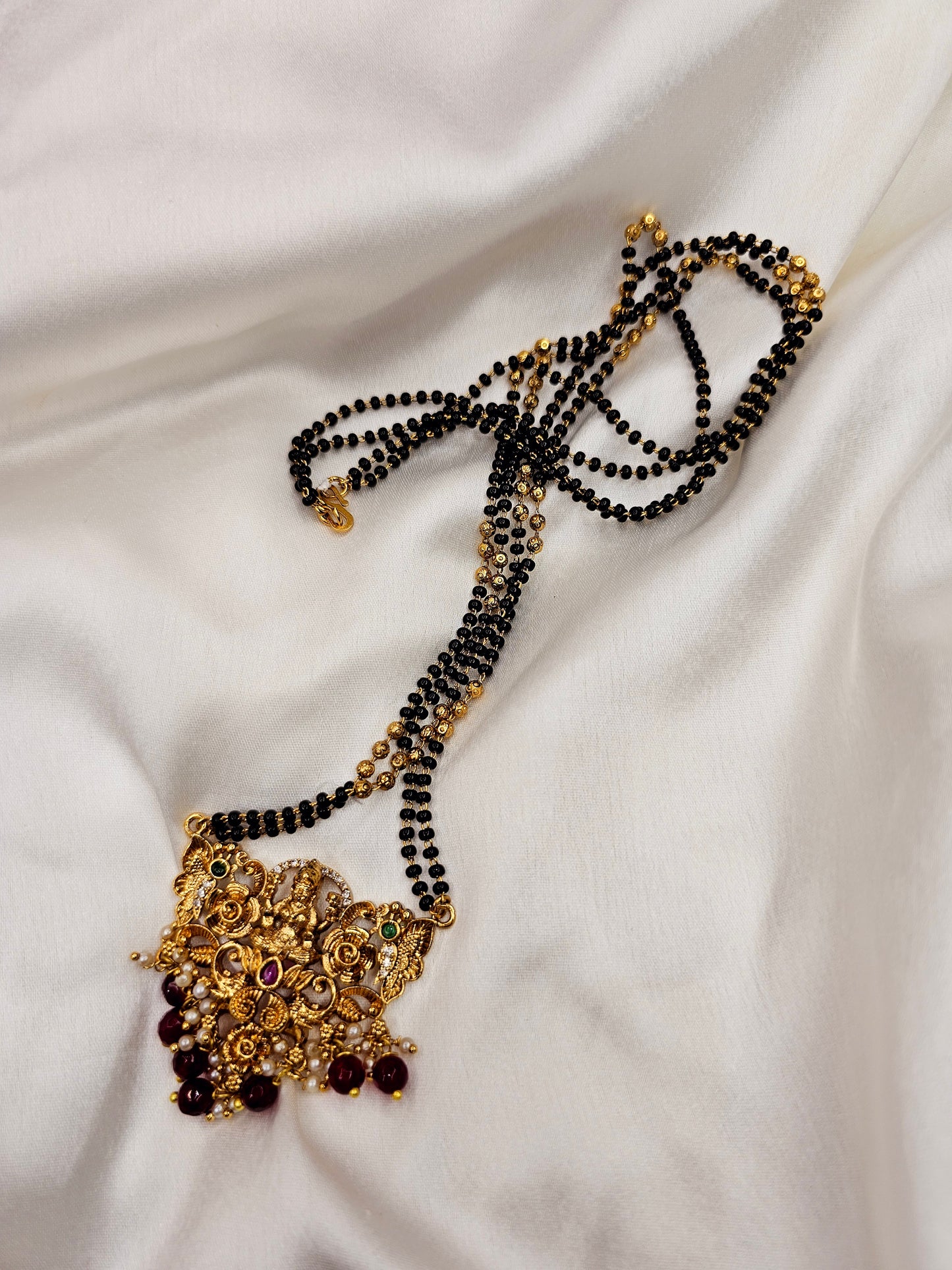 Long Lakshmi black Beads - SLS15J