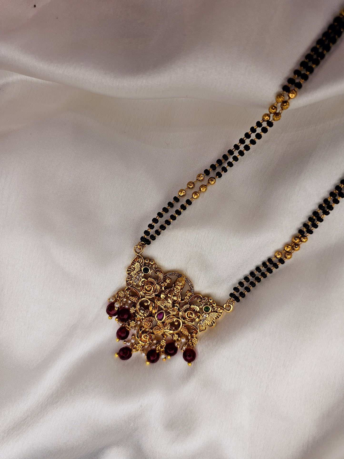 Long Lakshmi black Beads - SLS15J