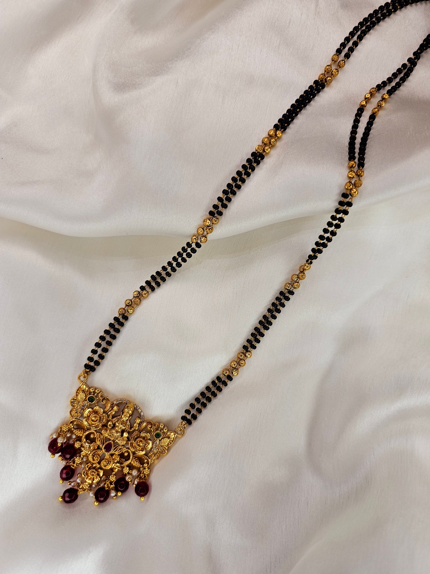 Long Lakshmi black Beads - SLS15J