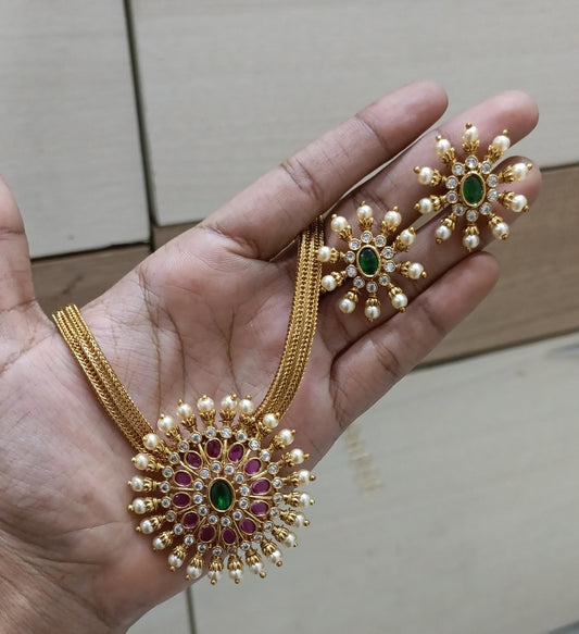 Neck set with earrings SLS 67J